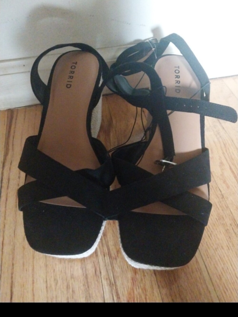 torrid Black Crisscross Ankle Strap Sandals